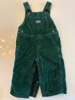 OshKosh B'gosh Dark Green Corduroy Kids Overalls
